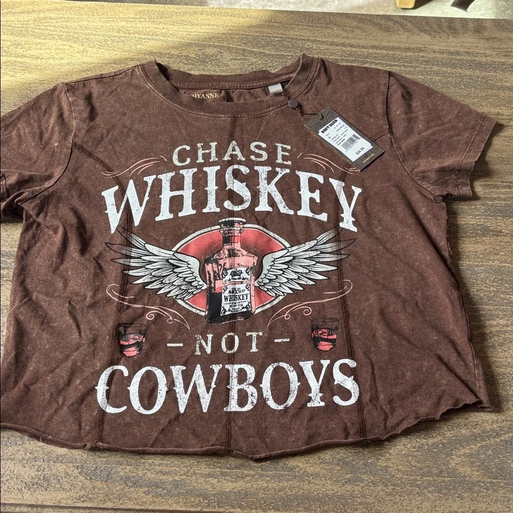 Shyanne Brown 'Chase Whiskey Not Cowboys' Graphic Tee - Picture 1 of 5